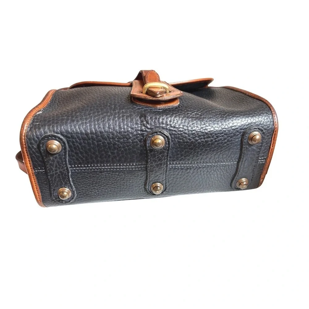 Dooney & Bourke All Weather Leather Vintage Navy‎  Crossbody Bag Brass Duck Fob